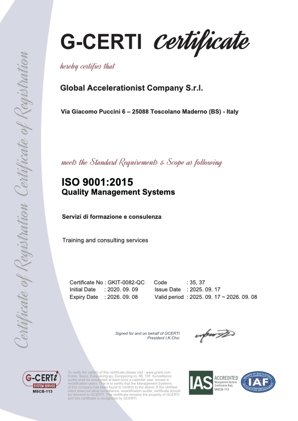 Certificat ISO 9001:2015
